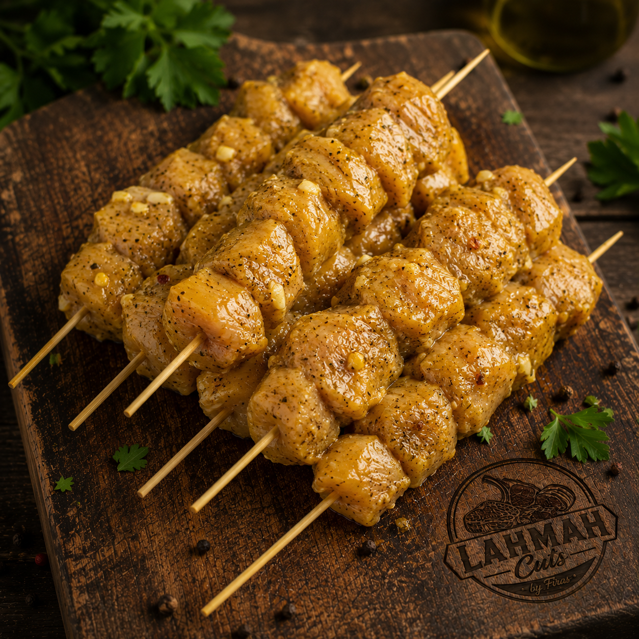 Shish Tawook on Skewers